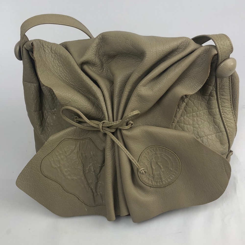 Carlos Falchi Olive Leather Crossbody Bag